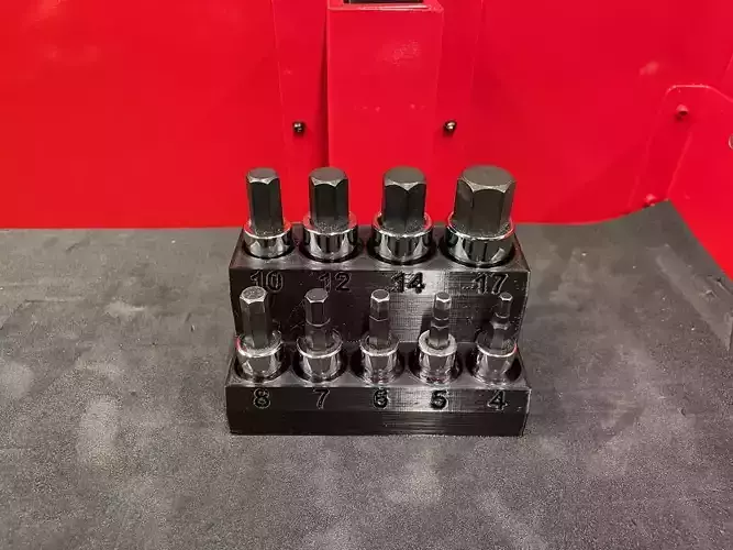 Socket Organizer - 3-8 and 1-2 in Drive Metric Hex Socket Set