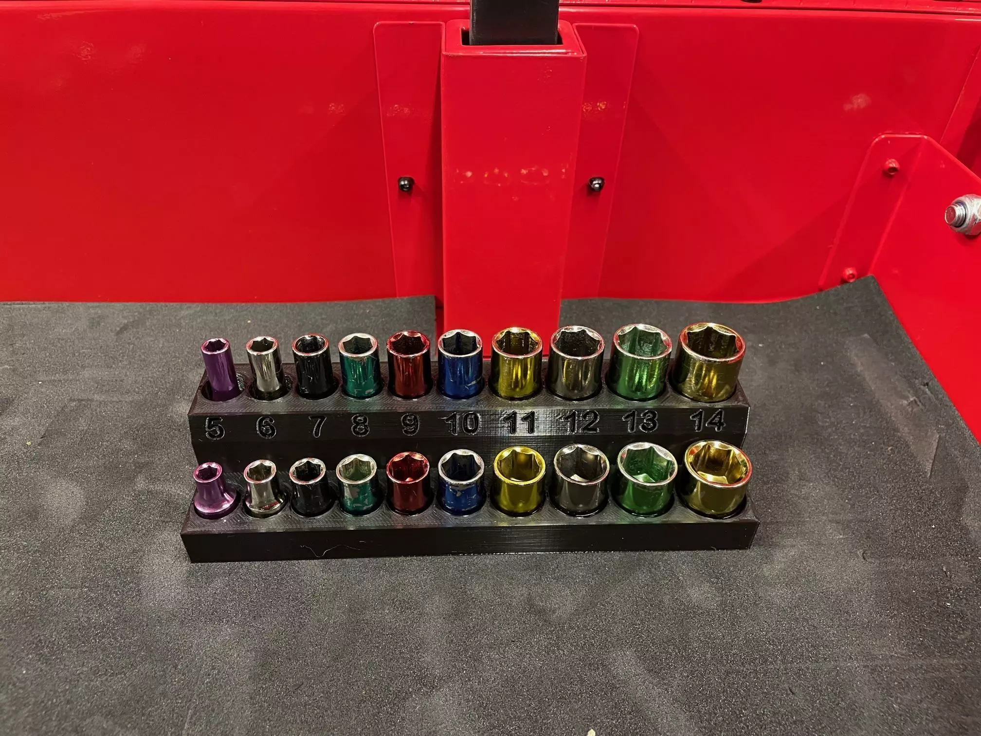 Socket Organizer - 1-4 in Drive Metric Color Coded Socket 3D print model_0