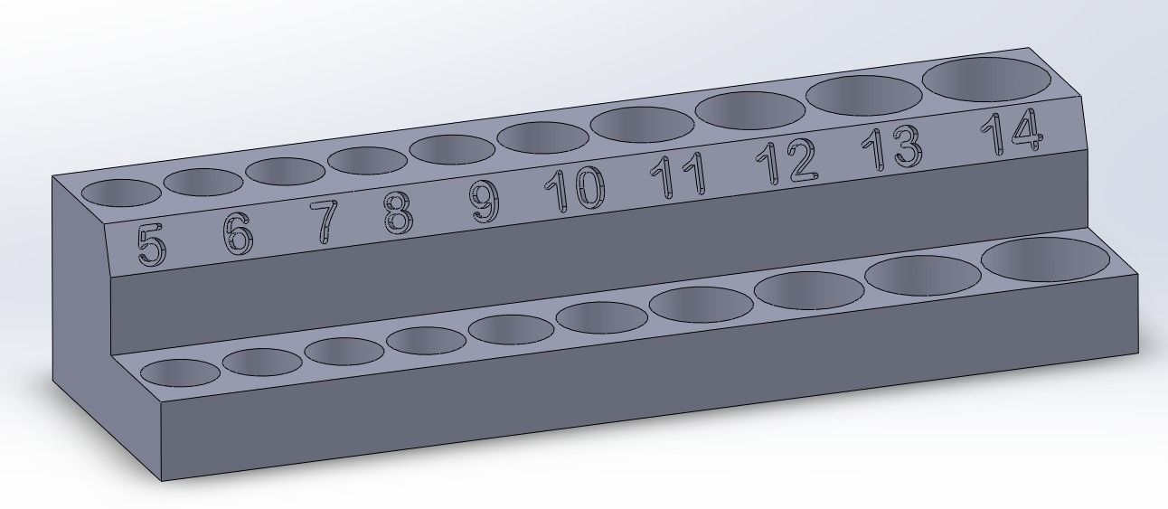 Socket Organizer - 1-4 in Drive Metric Color Coded Socket 3D print model_1