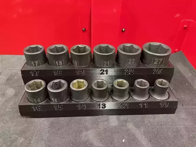 Socket Organizer - 1-2 in Drive Metric Impact Socket 3D print model