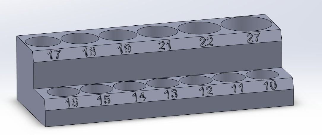 Socket Organizer - 1-2 in Drive Metric Impact Socket 3D print model_2