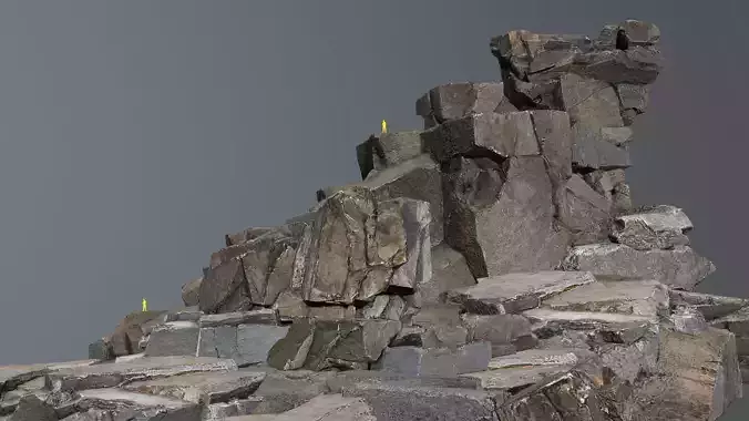 cliff rocks Low-poly 3D model