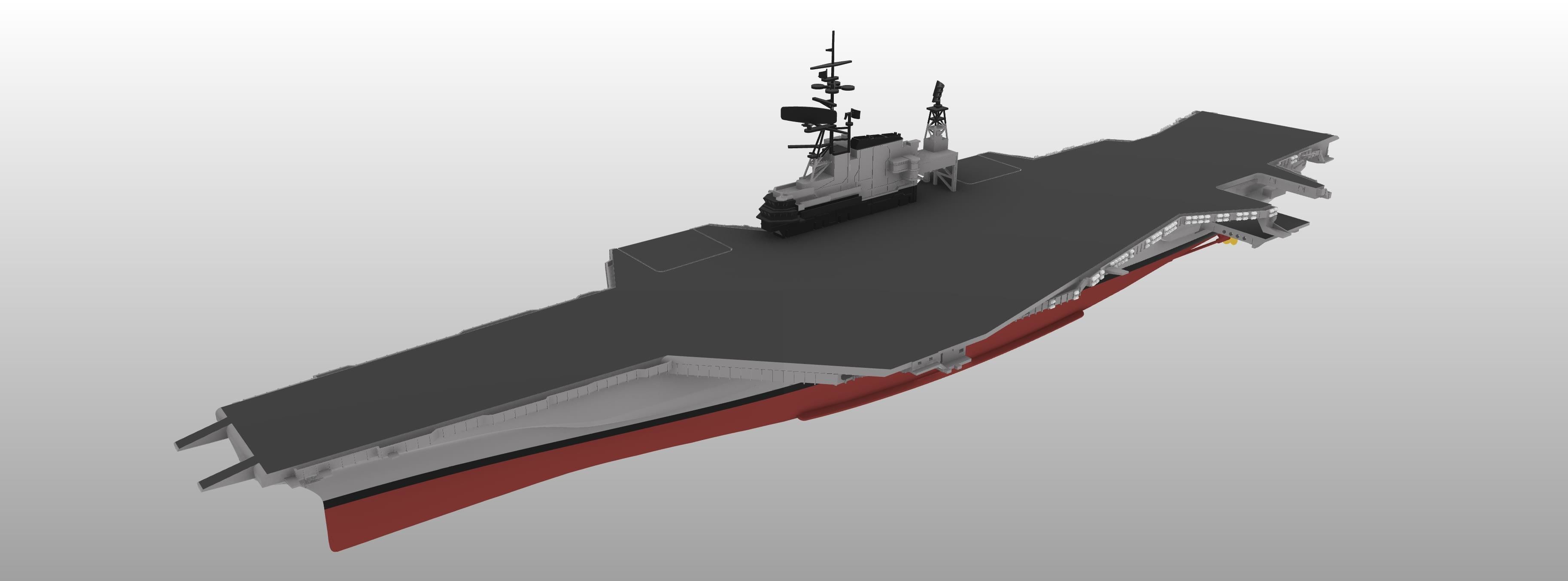 USS MIDWAY CV41 Aircraft carrier print ready model 3D print model_7