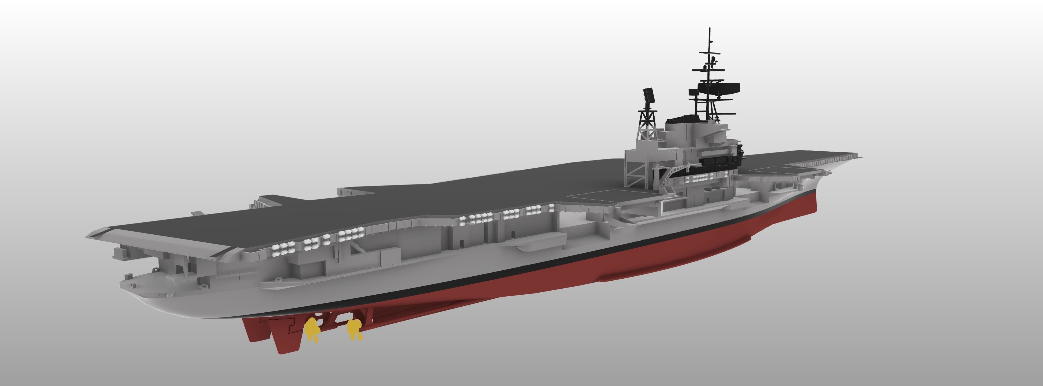 USS MIDWAY CV41 Aircraft carrier print ready model 3D print model_5