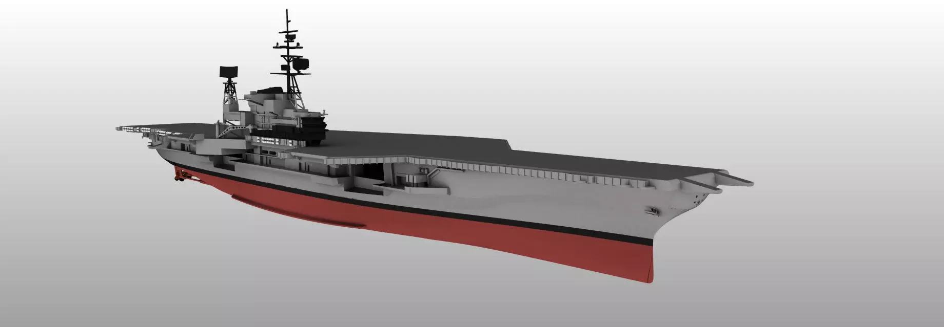 USS MIDWAY CV41 Aircraft carrier print ready model 3D print model_1