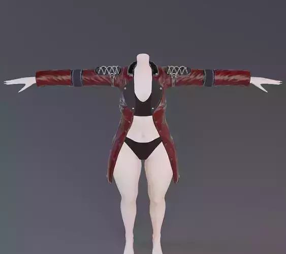 Red Leather Punk Coat