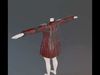 Red Leather Punk Coat Low-poly 3D model_1