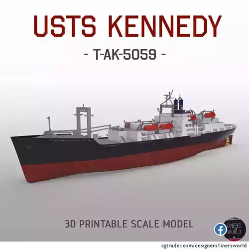 TS Kennedy US training ship print ready model 3D print model