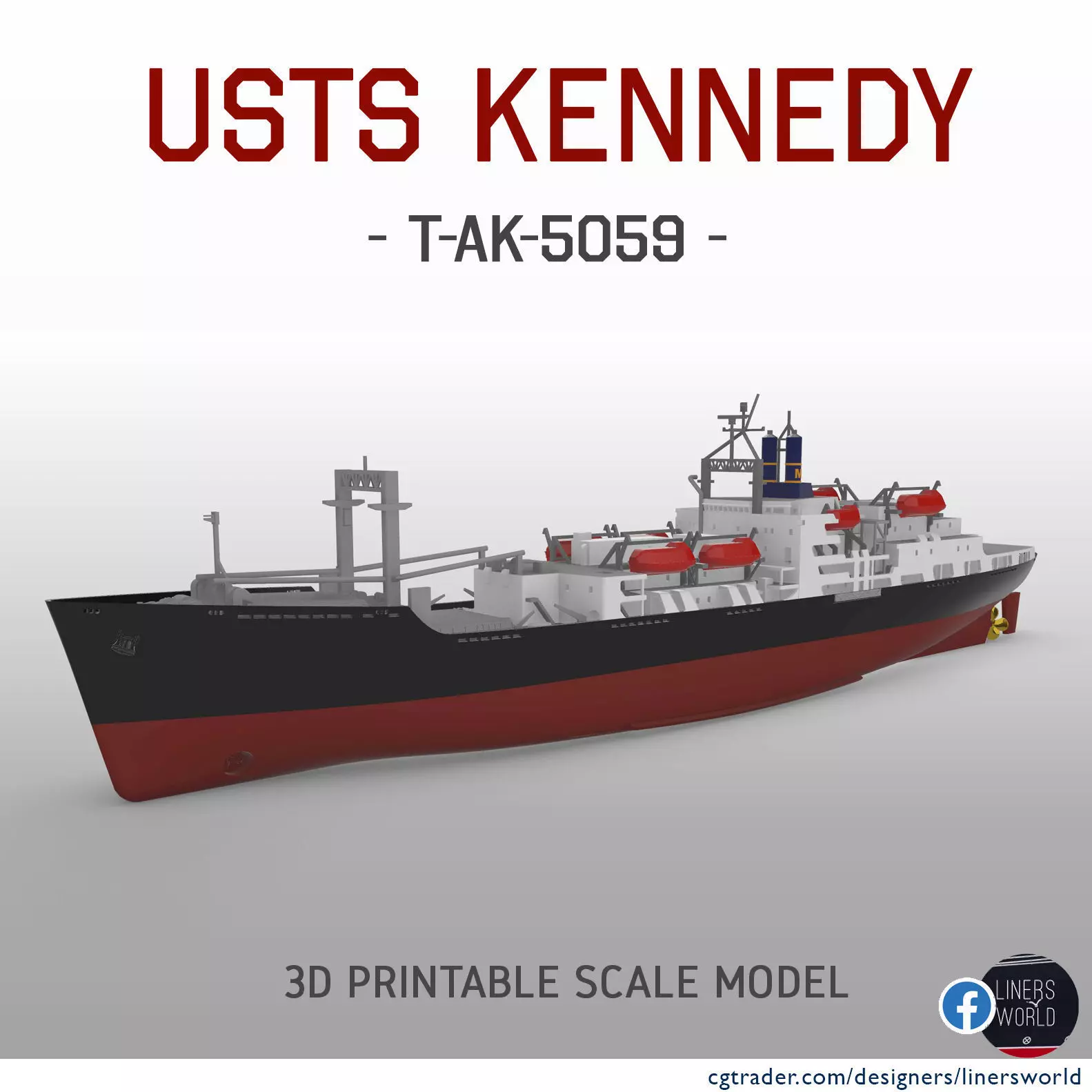 TS Kennedy US training ship print ready model 3D print model