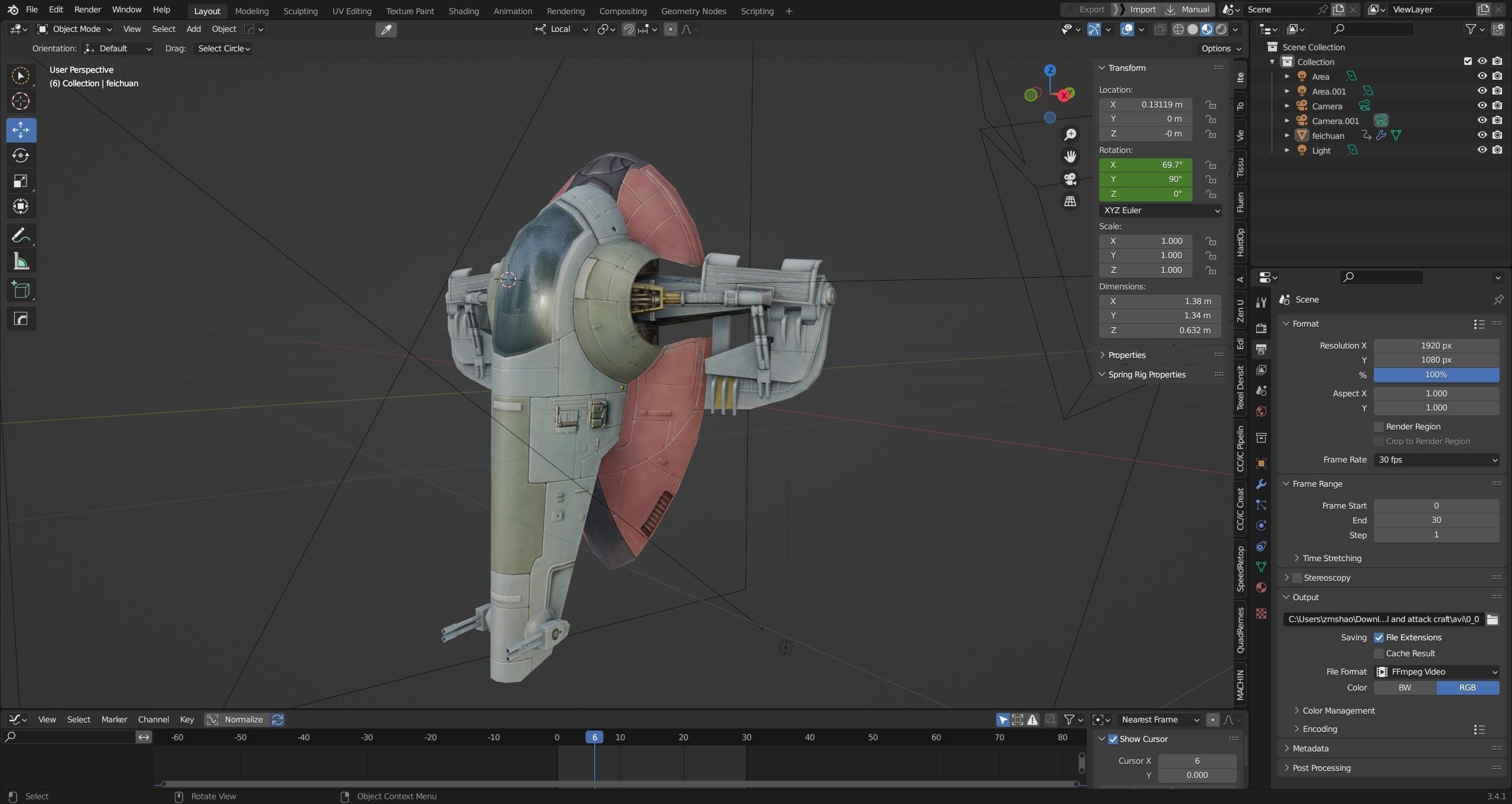 Firespray-31-class patrol and attack craft low-poly Low-poly 3D model_20