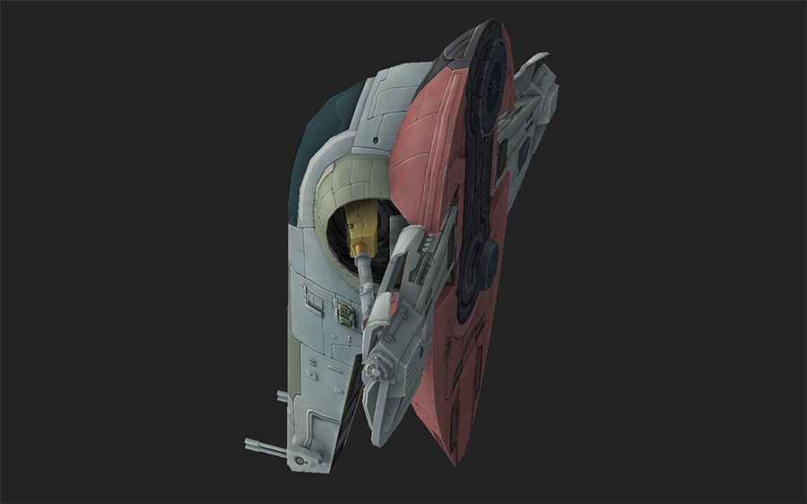Firespray-31-class patrol and attack craft low-poly Low-poly 3D model_2