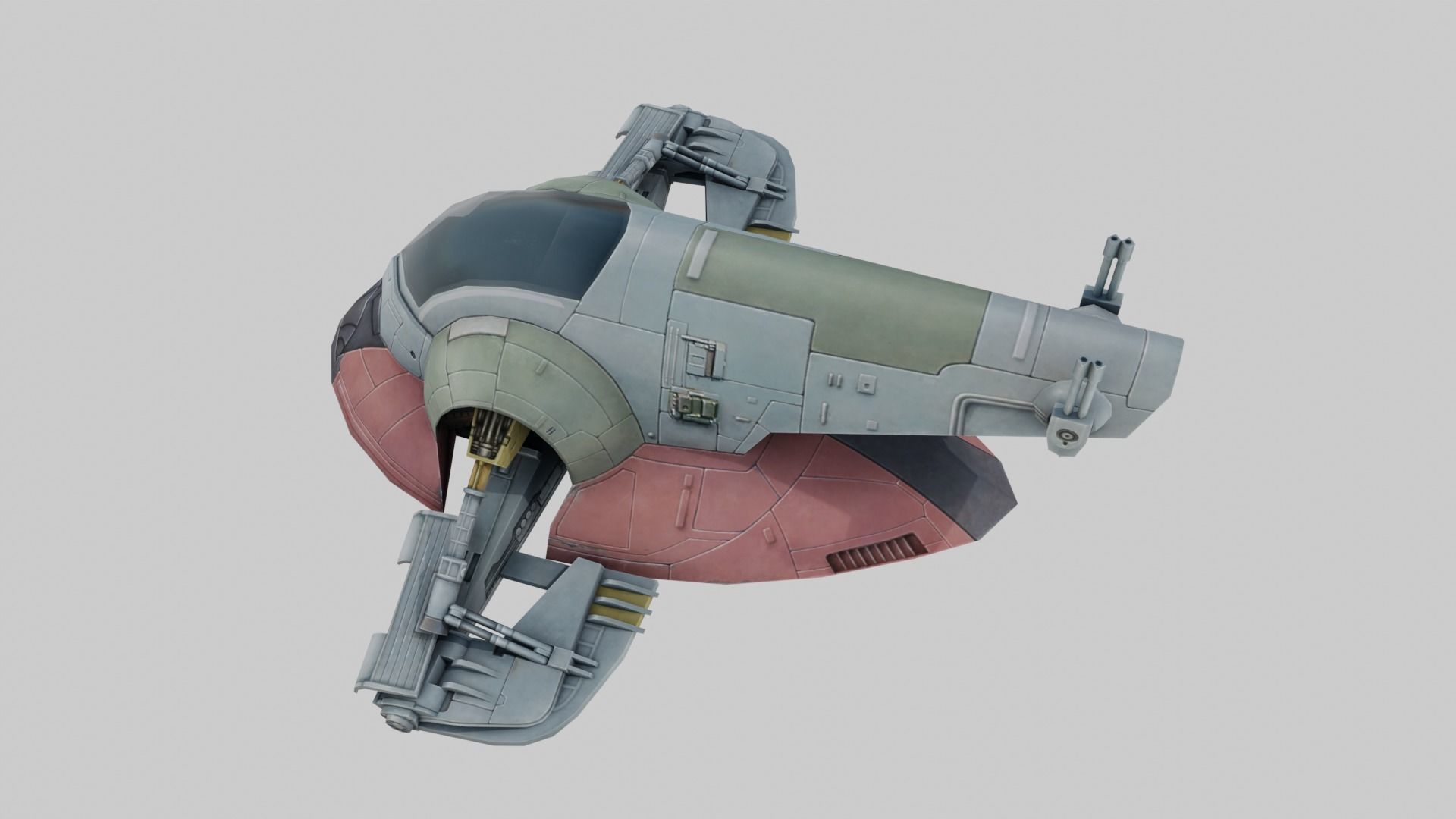 Firespray-31-class patrol and attack craft low-poly Low-poly 3D model_16