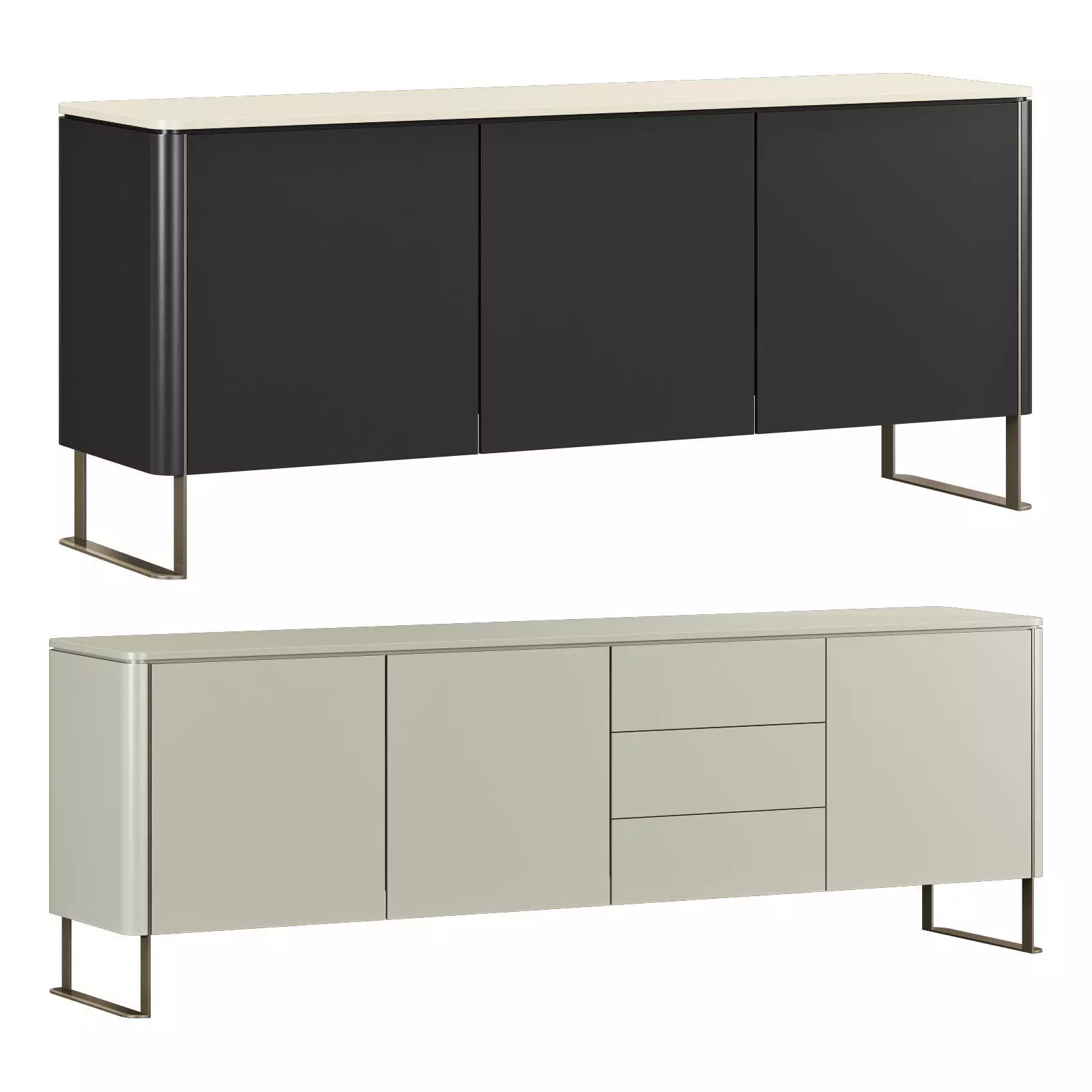 roche bobois rondo sideboards set 2 3D model