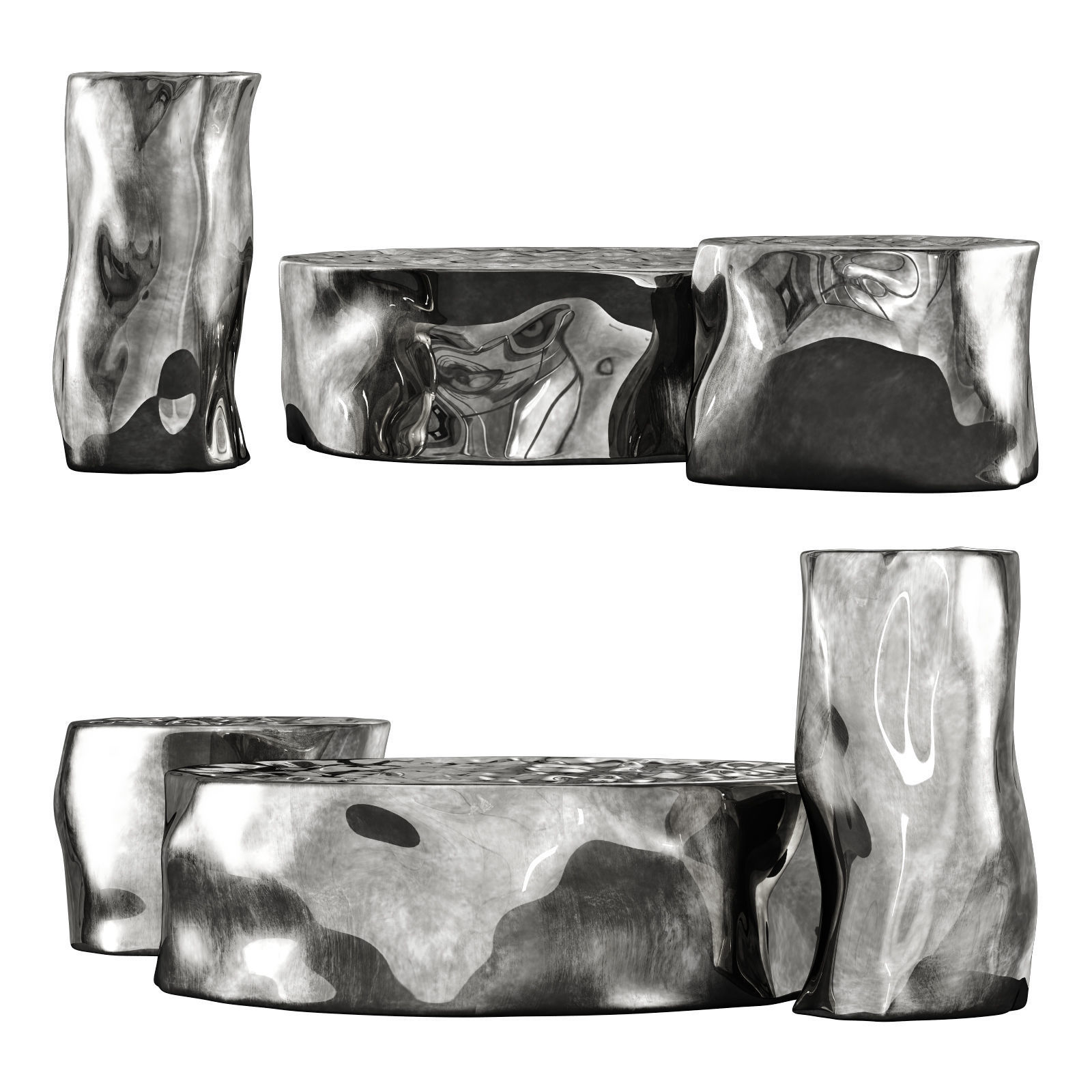 roche bobois silver tree cocktail table 3D model_2