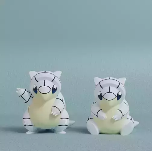 Pokemon - Alolan Sandshrew  with 2 poses 3D print model