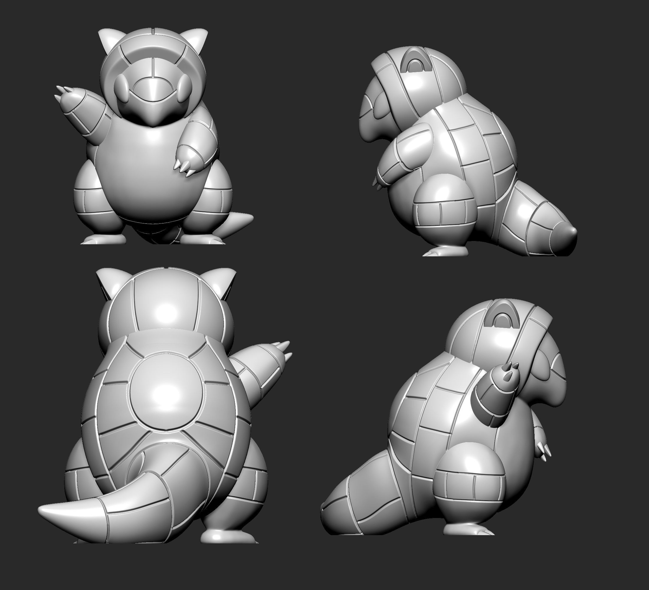 Pokemon - Alolan Sandshrew  with 2 poses 3D print model_7