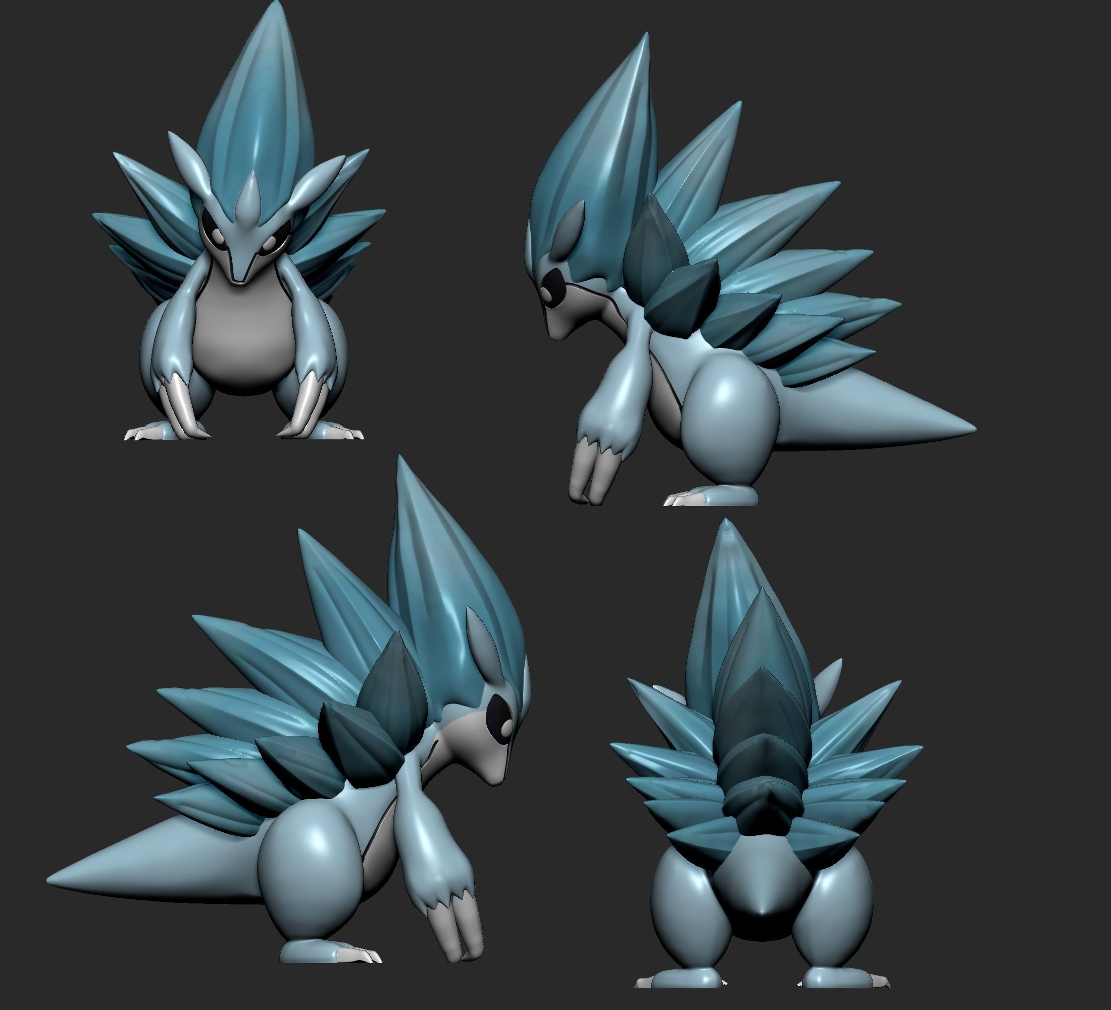 Pokemon - Alolan Sandshrew and Sandslash with 2 poses 3D print model_10