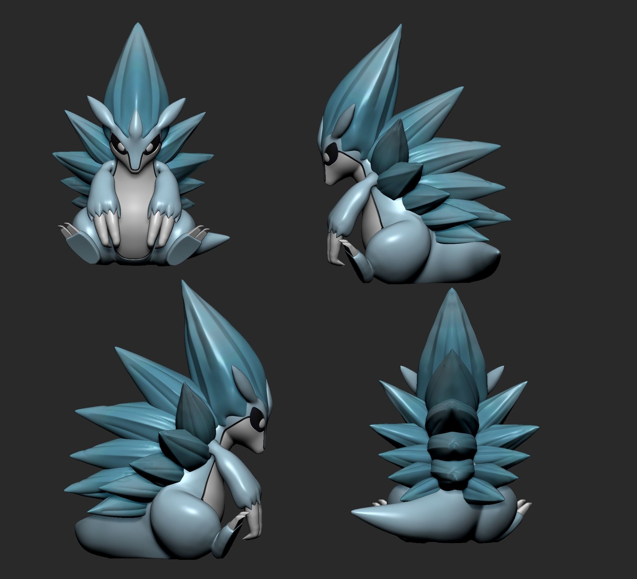 Pokemon - Alolan Sandshrew and Sandslash with 2 poses 3D print model_8