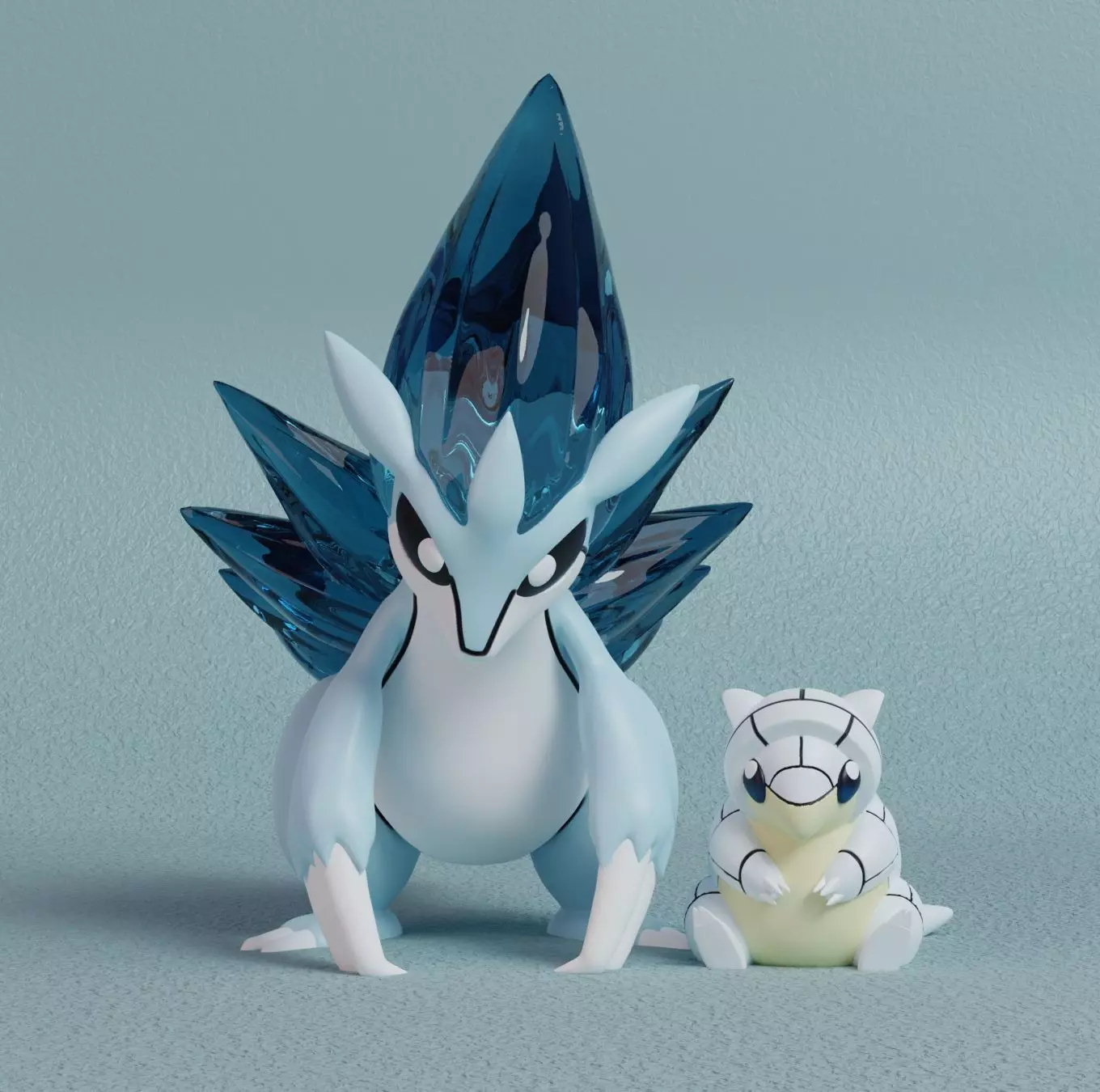 Pokemon - Alolan Sandshrew and Sandslash with 2 poses 3D print model_0
