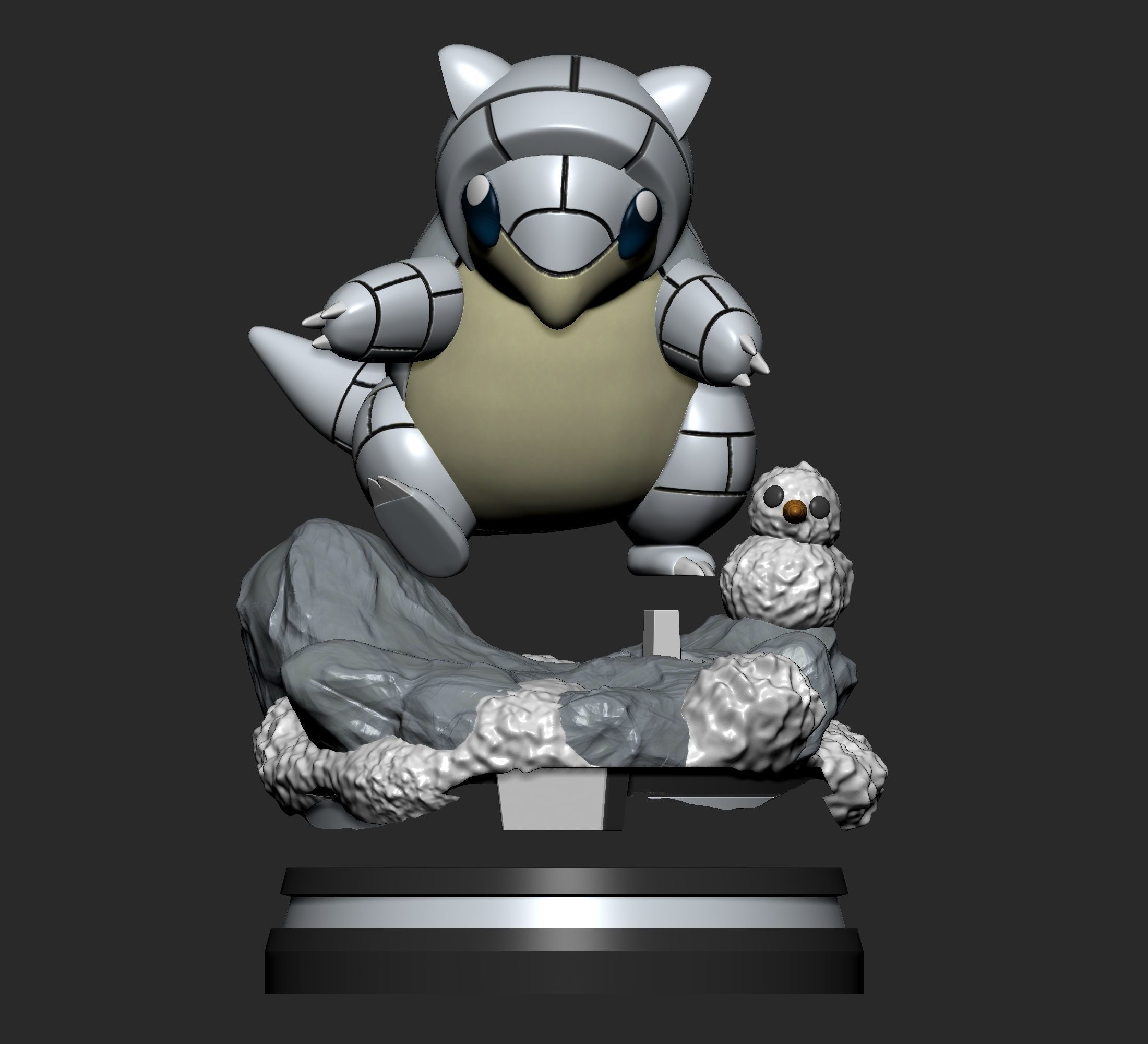 Pokemon - Alolan Sandshrew and Sandslash Figure  3D print model_6