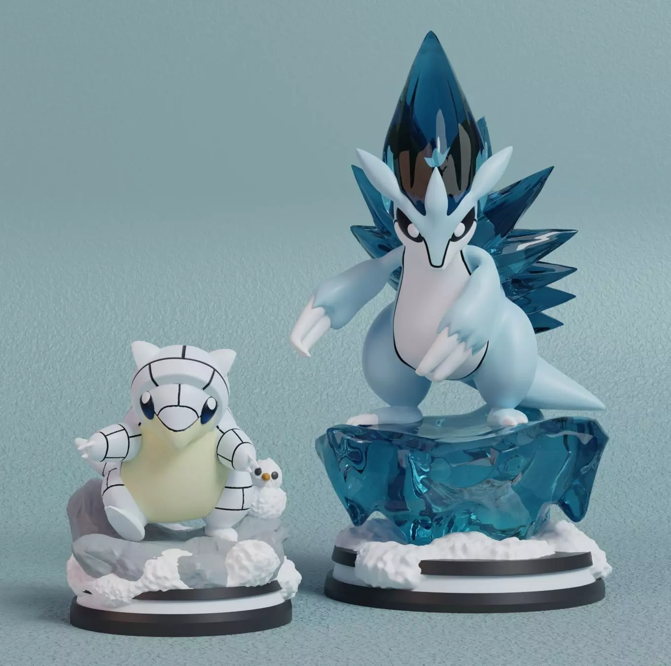 Pokemon - Alolan Sandshrew and Sandslash Figure  3D print model_0