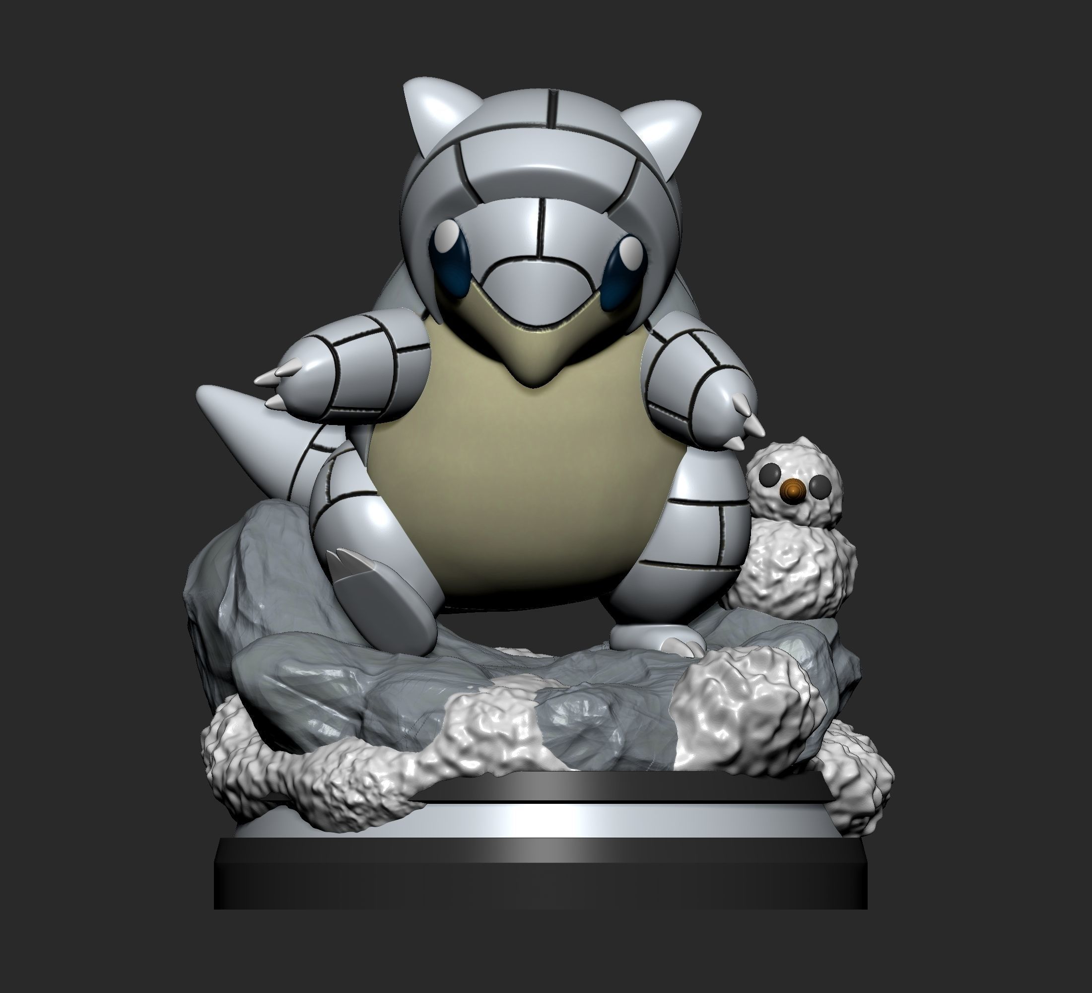 Pokemon - Alolan Sandshrew and Sandslash Figure  3D print model_2