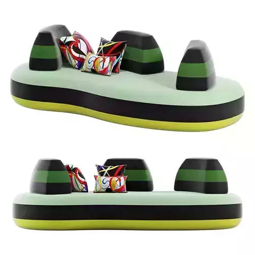 Roche Bobois bombom 4-seat armless sofa