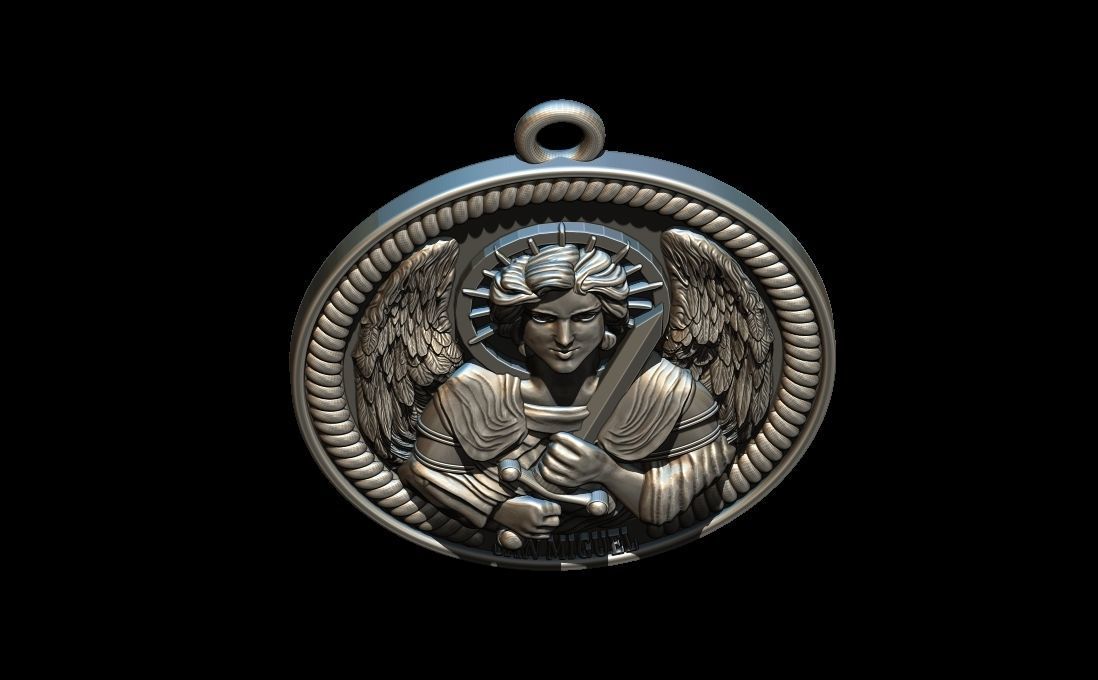 Archangel Michael Pendant 3D print model_4