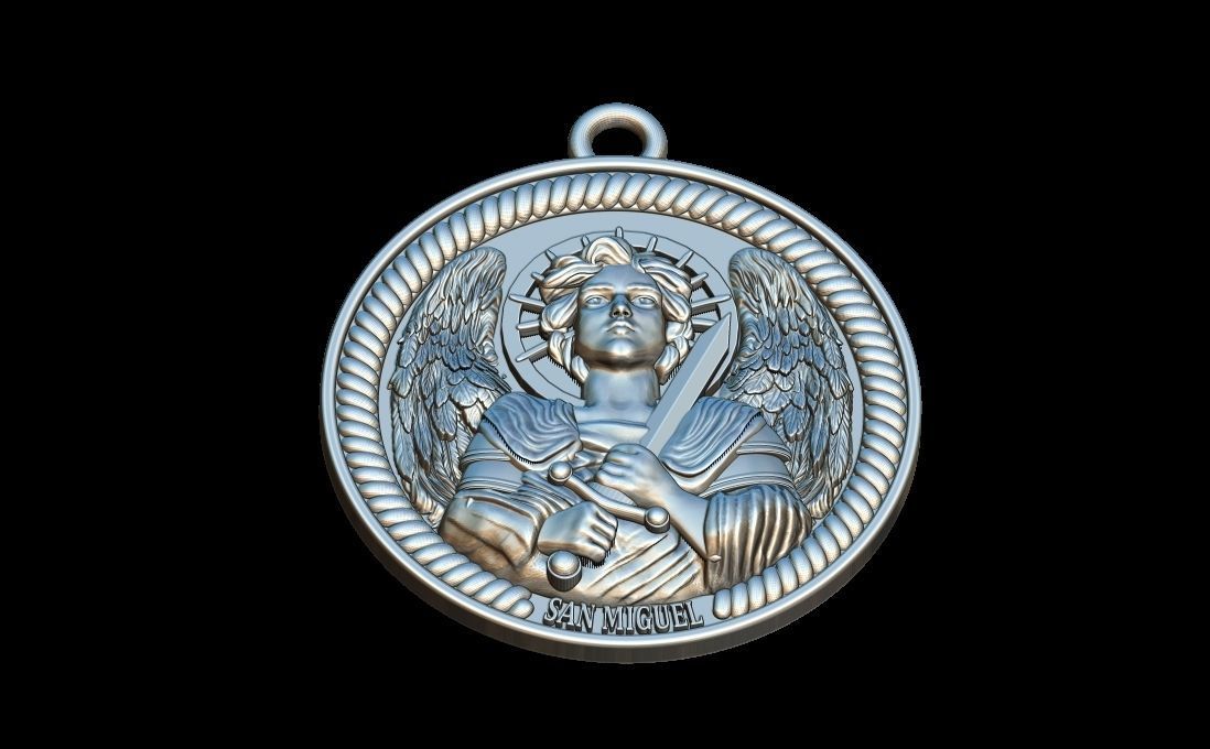 Archangel Michael Pendant 3D print model_3