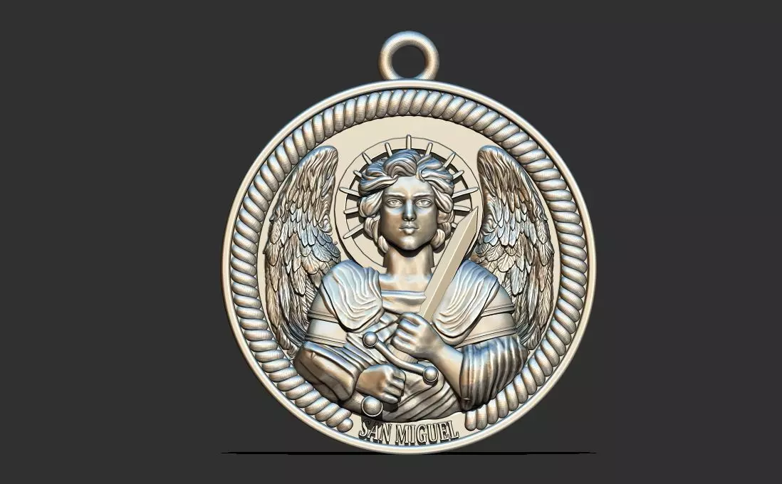 Archangel Michael Pendant 3D print model_0
