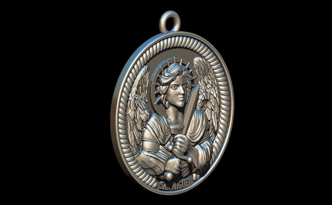Archangel Michael Pendant 3D print model_2