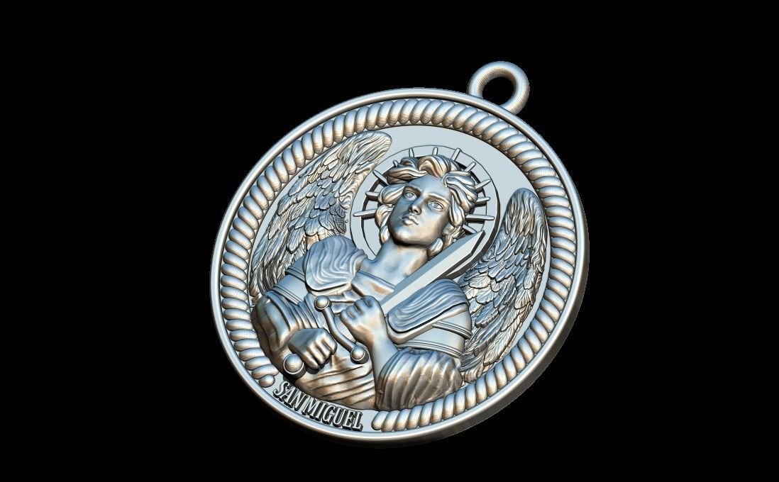 Archangel Michael Pendant 3D print model_5