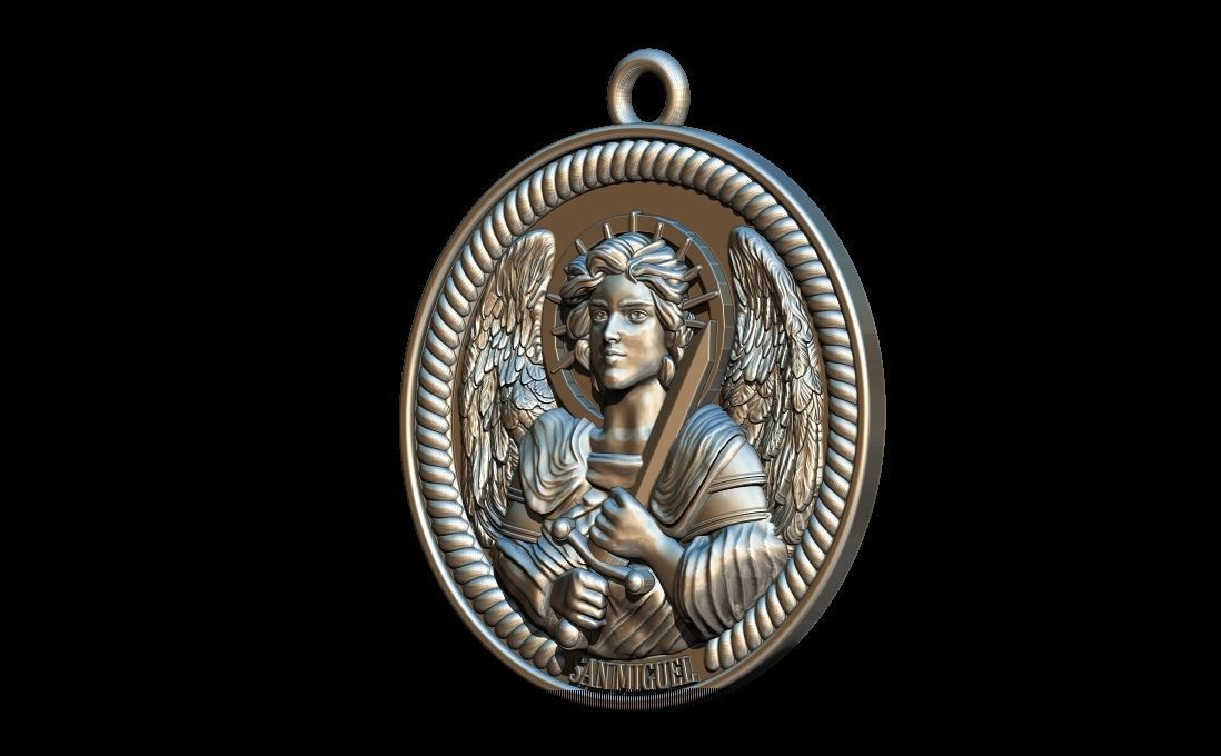 Archangel Michael Pendant 3D print model_1