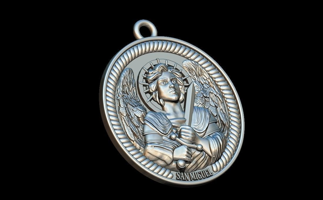 Archangel Michael Pendant 3D print model_6