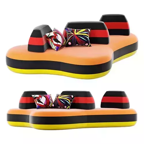 Roche Bobois bombom 5-seat armless sofa