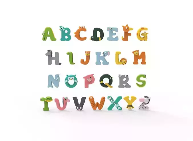 Cartoon Animal Alphabet v005