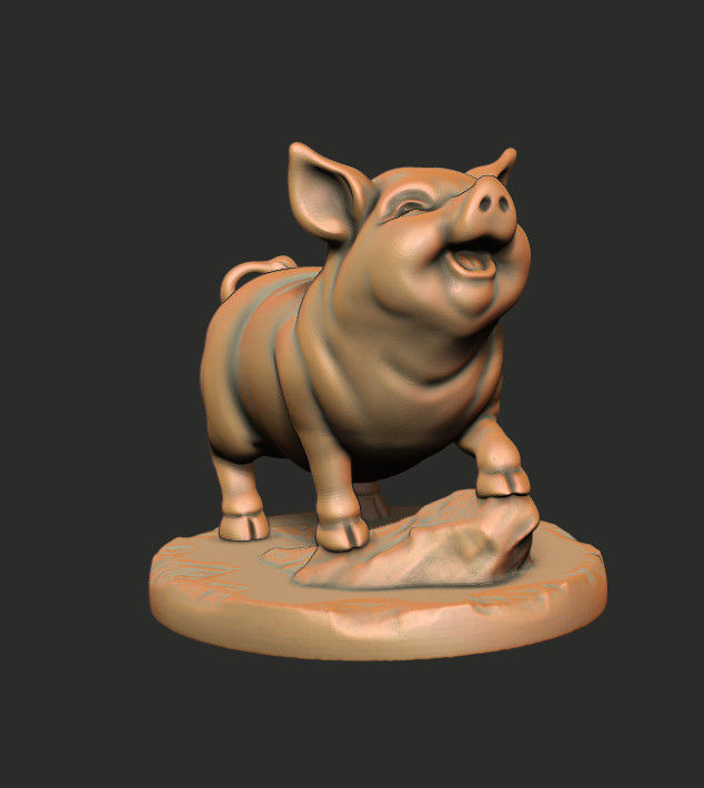 Pig Statue for 3d Printing  3D print model_1