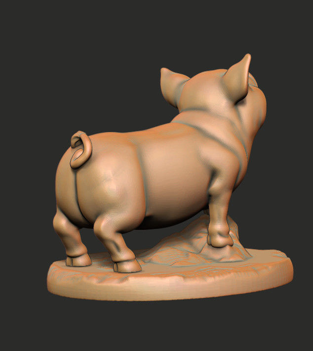 Pig Statue for 3d Printing  3D print model_2