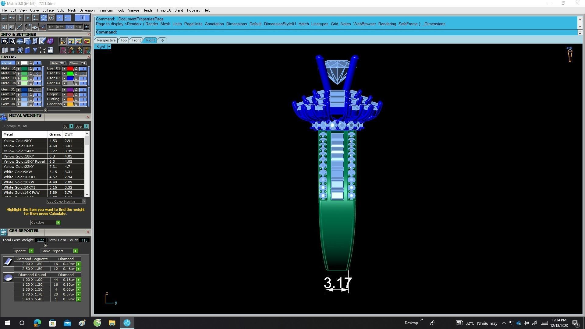 A7721 Luxury Fashion Diamond Women Ring 3D print model_7