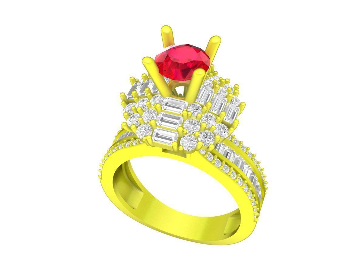 A7721 Luxury Fashion Diamond Women Ring 3D print model_1