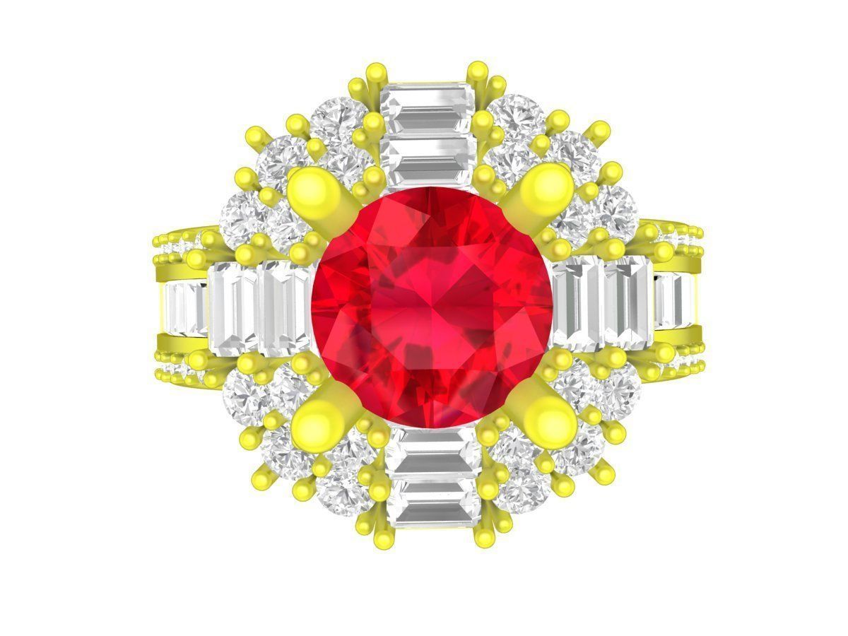 A7721 Luxury Fashion Diamond Women Ring 3D print model_2