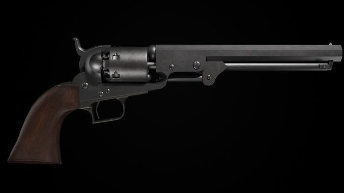 Colt Navy Revolver  Low-poly 3D model