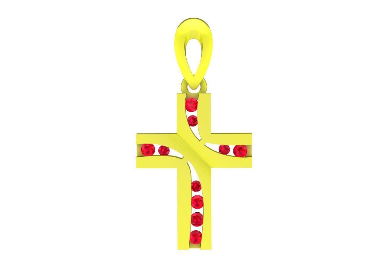 A6870 Diamond Cross Pendant 3D print model_1