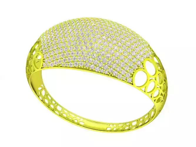 A6917 Luxury Asian Diamond Women Bangle 3D Print