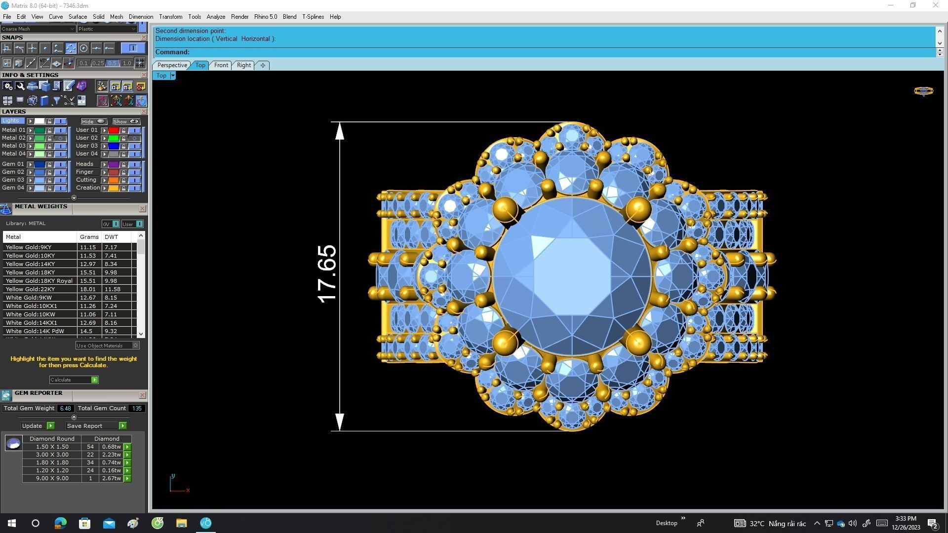 7346 korean style diamond women fashion ring 3D print model_5