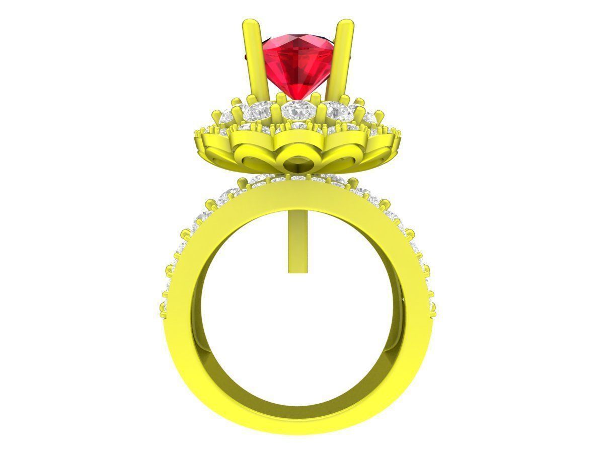 7346 korean style diamond women fashion ring 3D print model_3