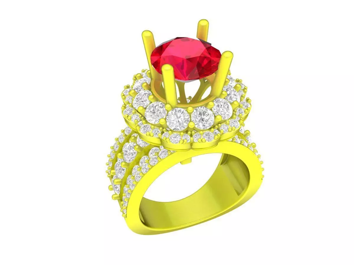 7346 korean style diamond women fashion ring 3D print model_0