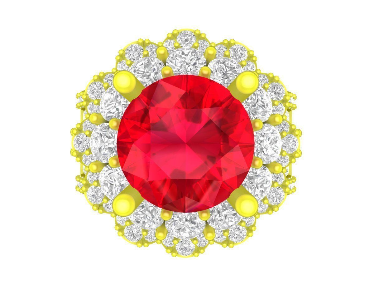 7346 korean style diamond women fashion ring 3D print model_2