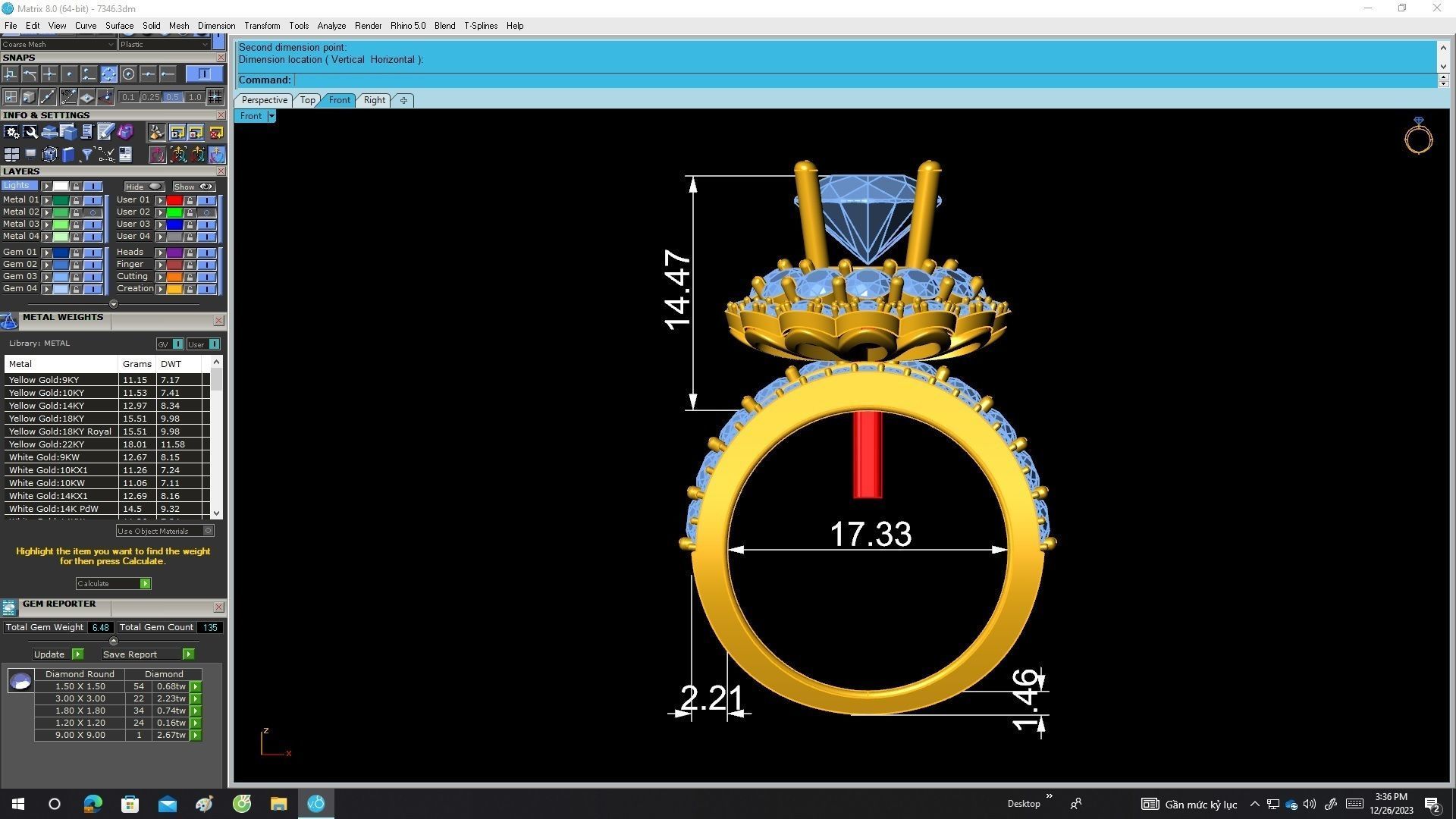 7346 korean style diamond women fashion ring 3D print model_6
