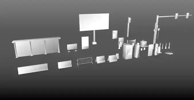 Street Props concept - Street Concept Model 1 - Library Street